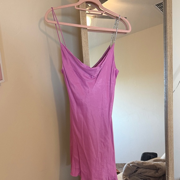 Zara Rhinestone Strap Pink Mini Dress - Picture 3 of 3